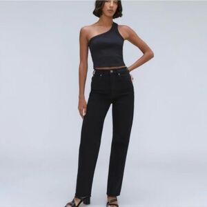 Everlane jeans the way high raw hem jeans organic cotton